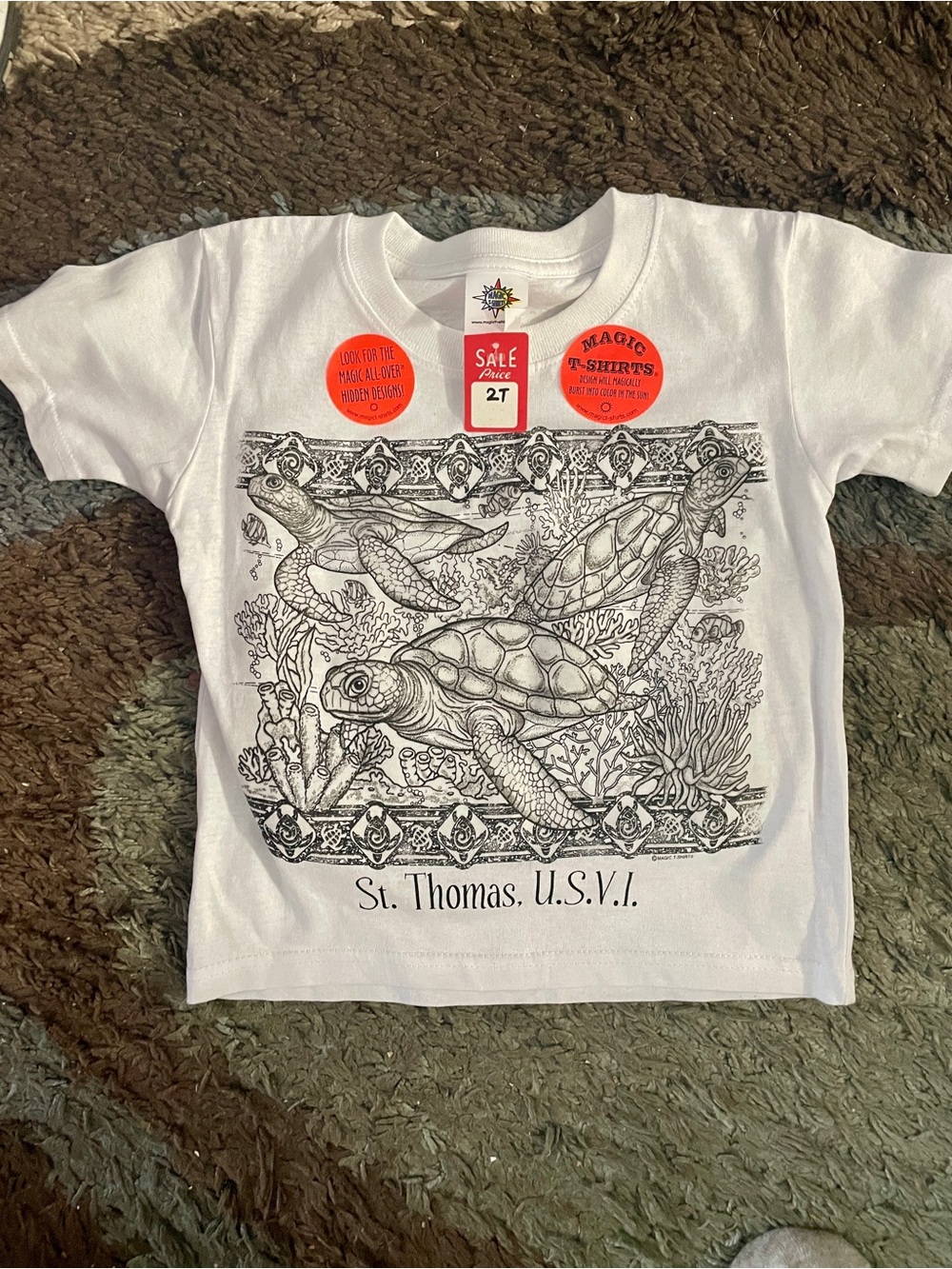 St. Thomas USVI Magic Burst Into Color T-Shirt Size 2T New With Tags